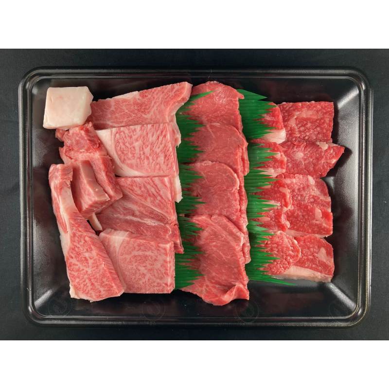 大阪 「萬野屋」 萬野和牛 焼肉用3種(リブロース・ブリスケ・内平)計550g　