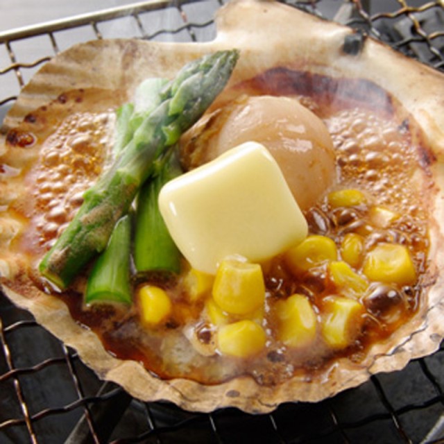 北海道　鮭のちゃんちゃん焼きと帆立バター焼き