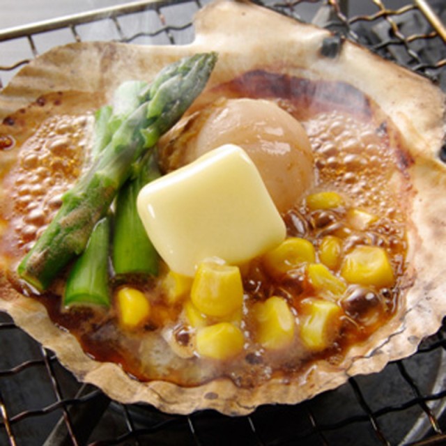 北海道　鮭のちゃんちゃん焼きと帆立バター焼き