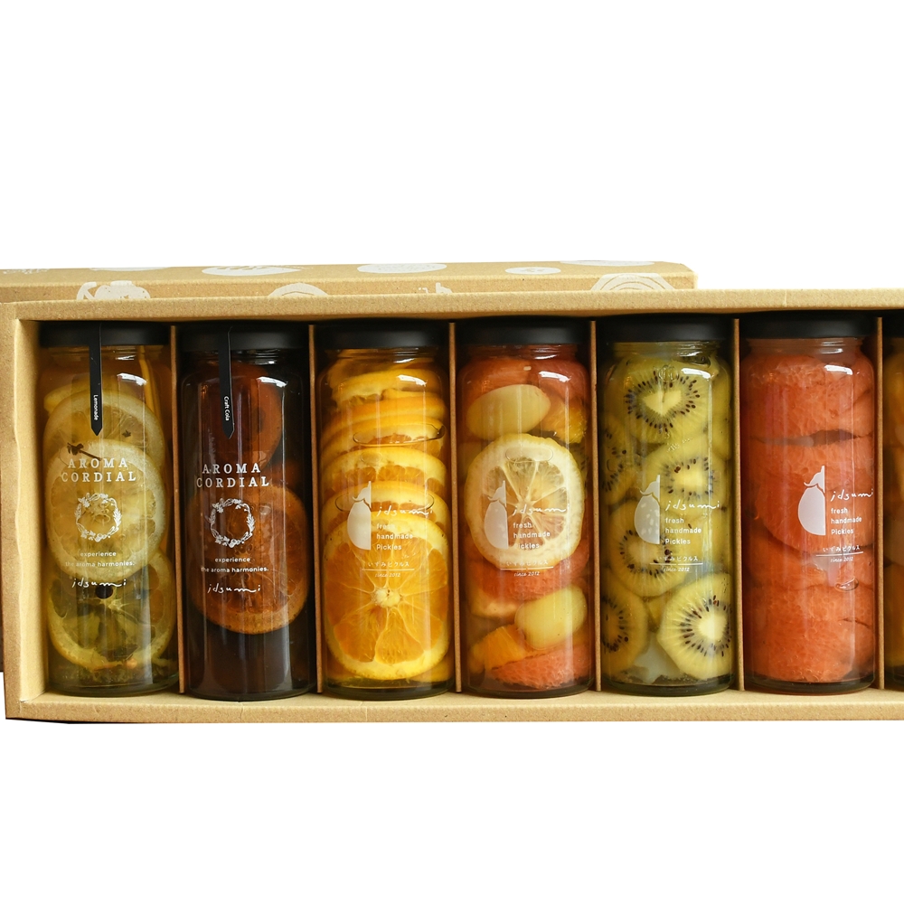 大阪 「idsumiピクルス」 フルーツコンポート、アロマコーディアル7本セット