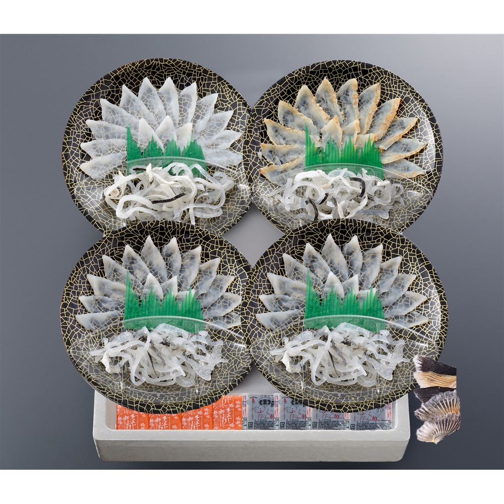 山口 「関とら本店」 ふく薄造り食べ比べ