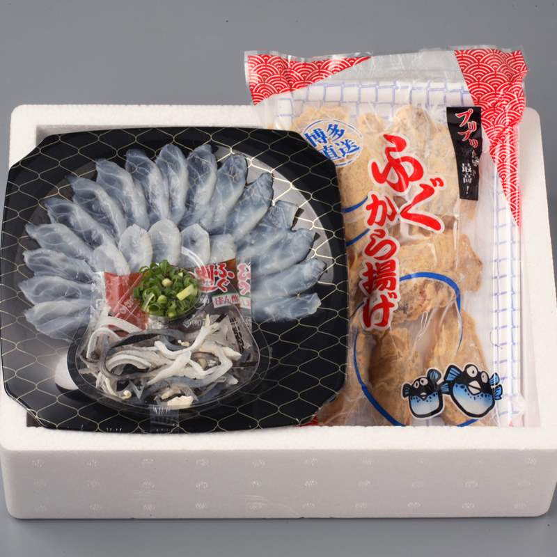 大分豊後とらふぐ刺身と玄界灘しろさばふぐ唐揚げ