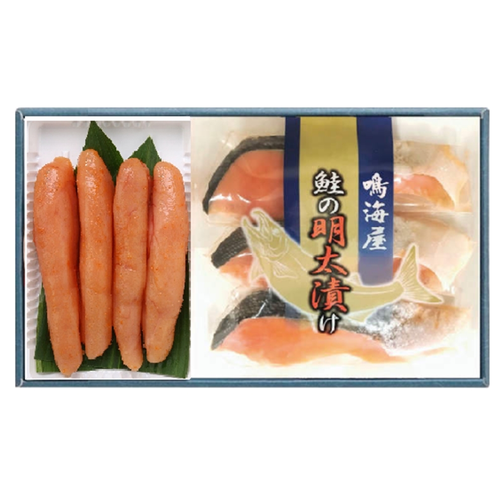 福岡 「鳴海屋」 辛子明太子＆鮭めんたい漬け詰合せ