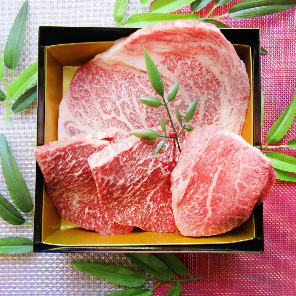 香川　オリーブ牛＆豚の食べ比べ　ステーキ＆スライス2段重箱