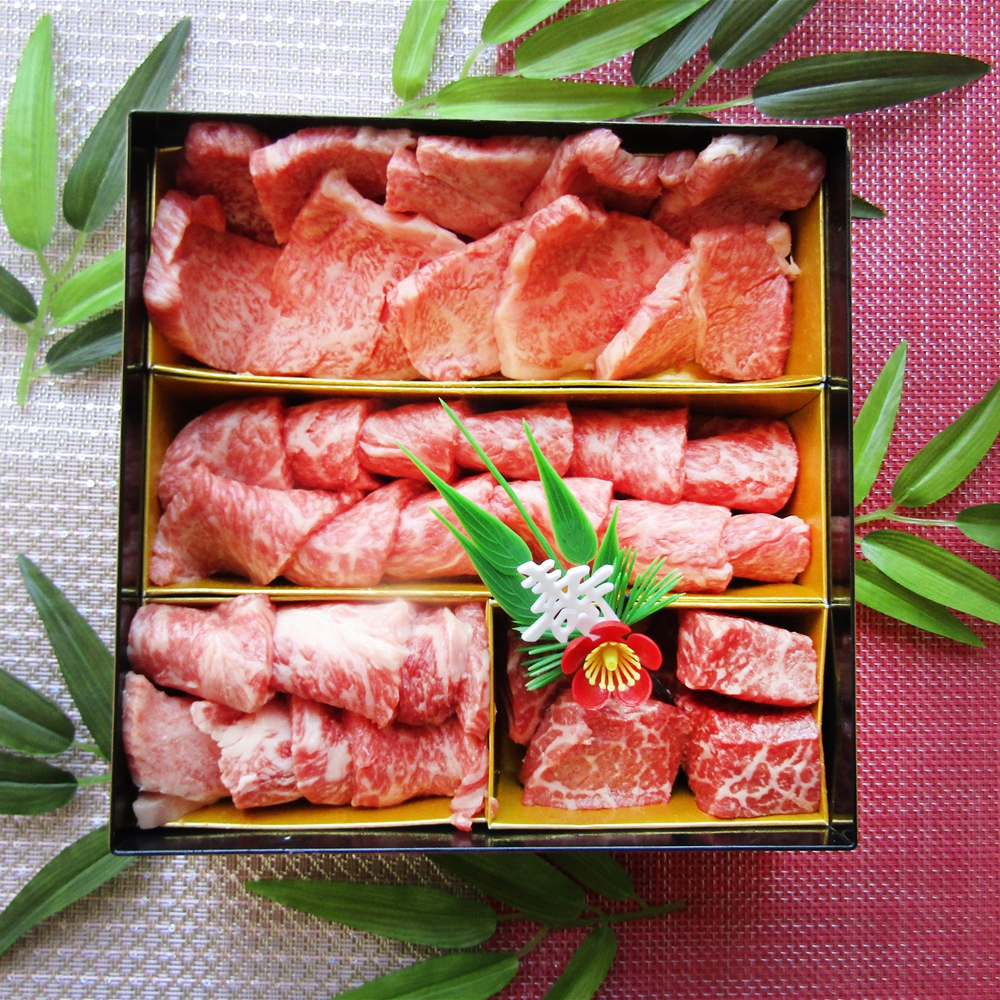 香川　オリーブ牛の食べ比べ　ステーキ＆焼肉2段重箱