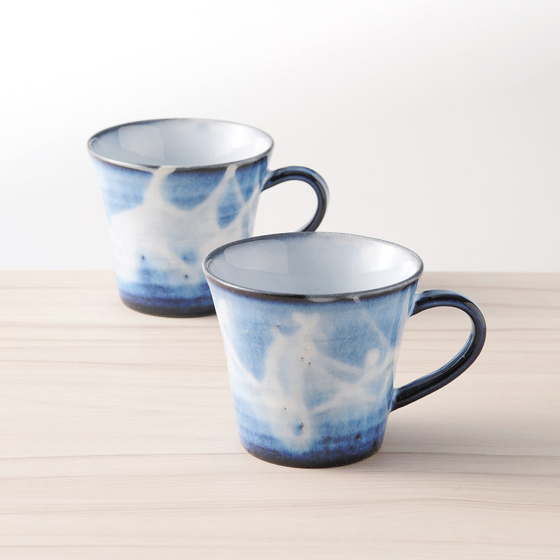 萩焼萩藍ペアマグカップ