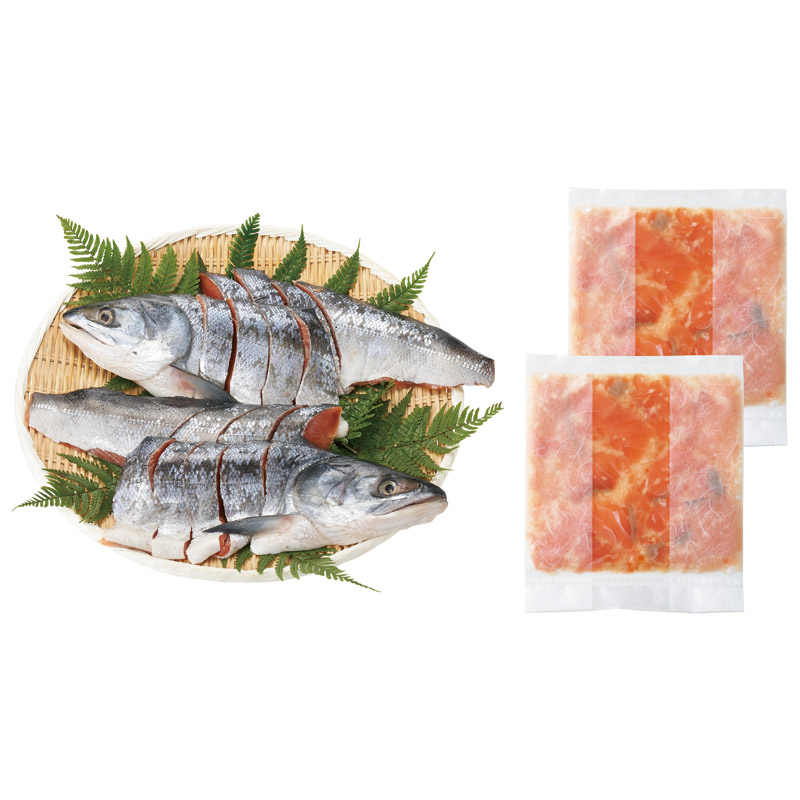 北海道産新巻鮭&鮭といくらの糀漬(石狩味)