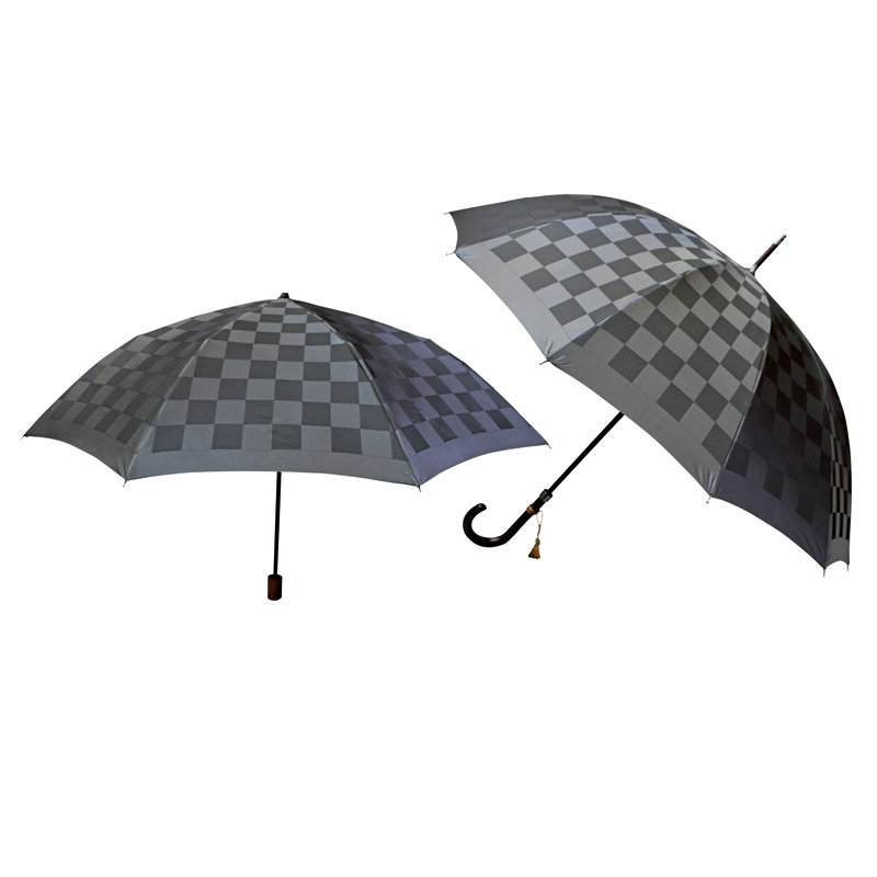 和楽傘　晴雨兼用1級遮光･遮熱折傘&12本骨長傘セット