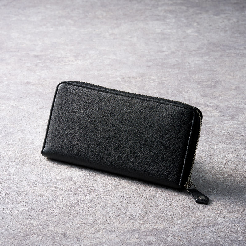 タケオ ニシダ ラウンド型三方ファスナー式財布(ブラック)