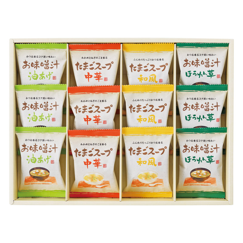 フリーズドライ　お味噌汁･スープ詰合せ12P