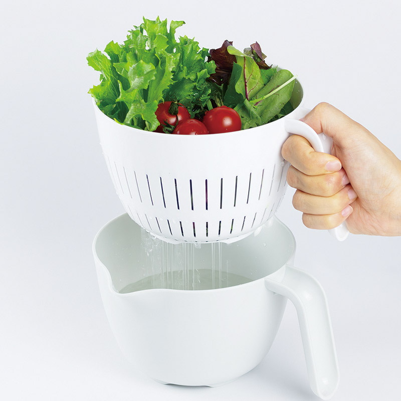 レンジで使える持ち手付ザルボウル