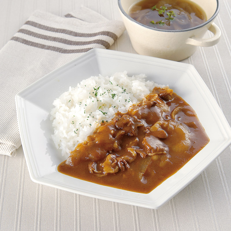 淡路島たまねぎを使ったビーフハヤシ&オニオンスープ