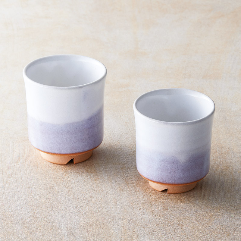 萩焼　　萩紫夫婦湯呑