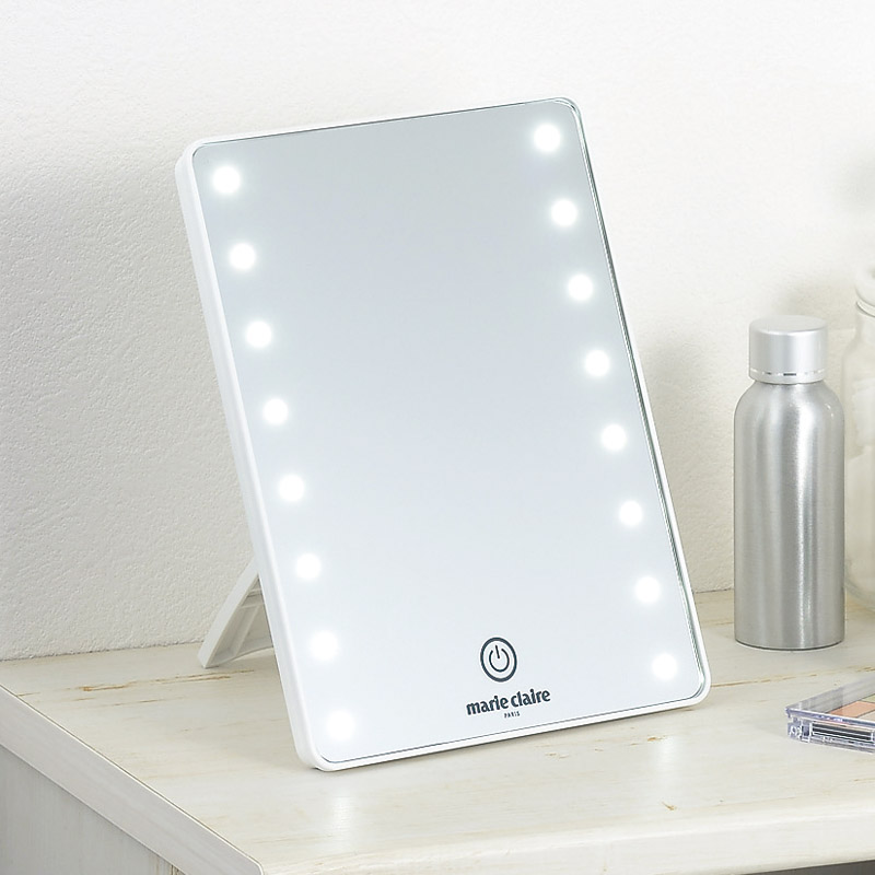 マリ･クレール　　LEDライト付卓上ミラー･スクエア