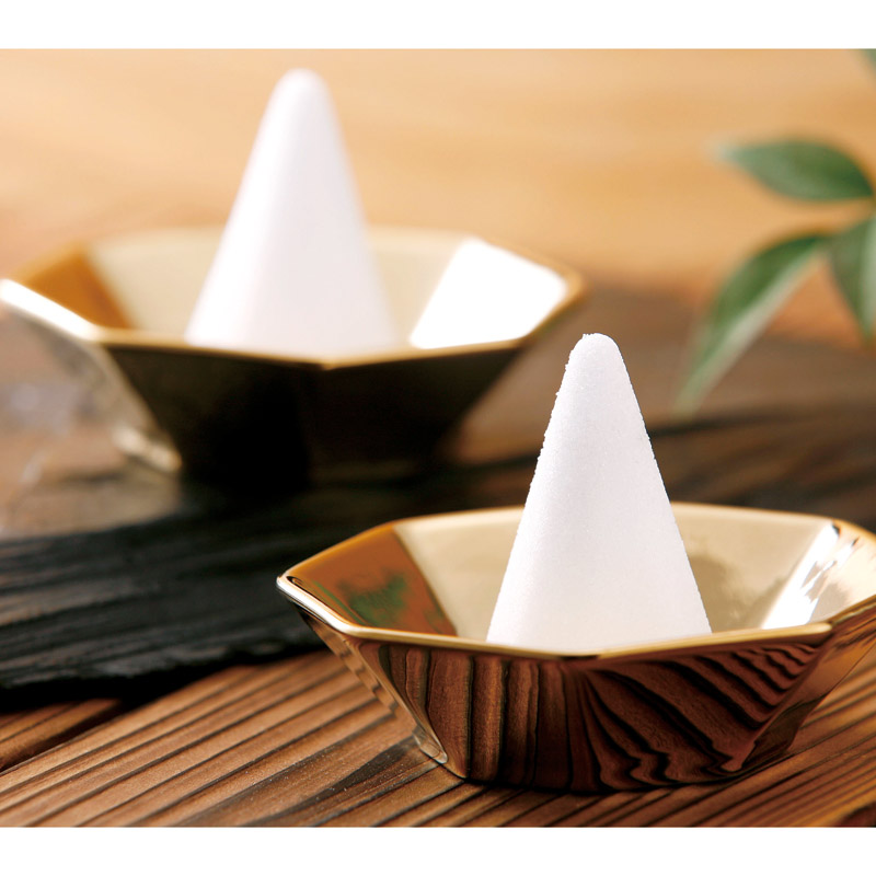 福招き金盛り塩皿揃清盛塩付