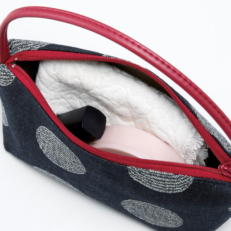 岡山県井原産デニムポーチ(レッド)