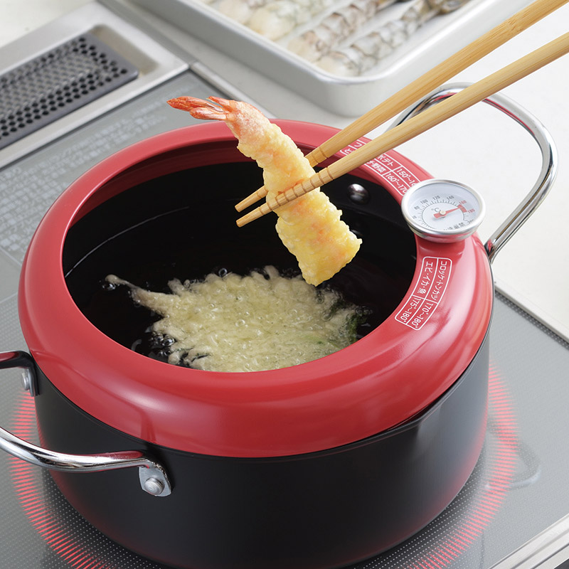 食彩亭　　温度計付天ぷら鍋20cm