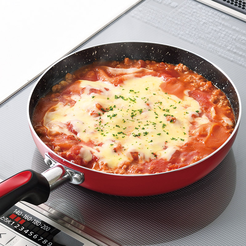 キルシェマーブル　　IH対応ガラス蓋付フライパン20cm