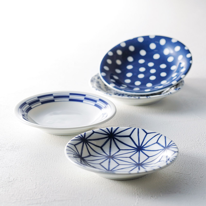 染小紋 中皿5枚揃