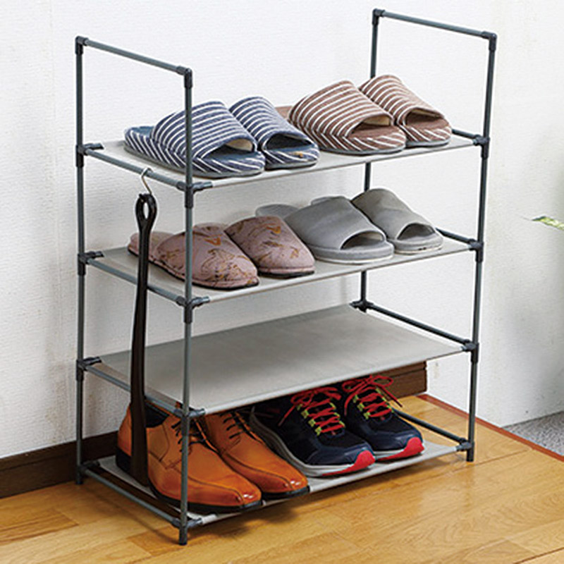 シューズ&タオルラック四段