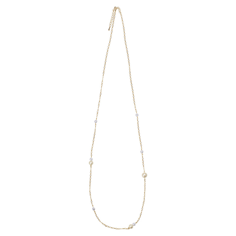 コットンパールロングネックレス