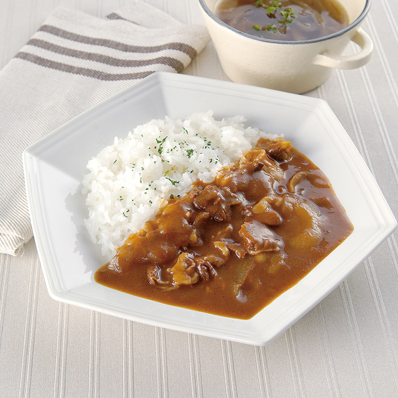 淡路島たまねぎをたっぷり使ったビーフハヤシ&オニオンスープ