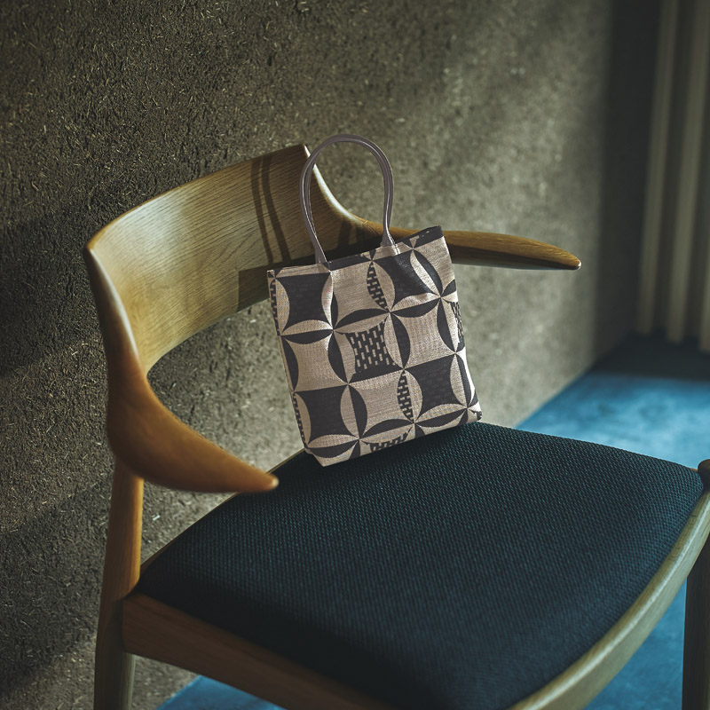 尾州織　　ジャガードミニ手提げ
