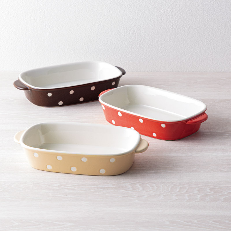 ポルカドット 長角グラタントリオ