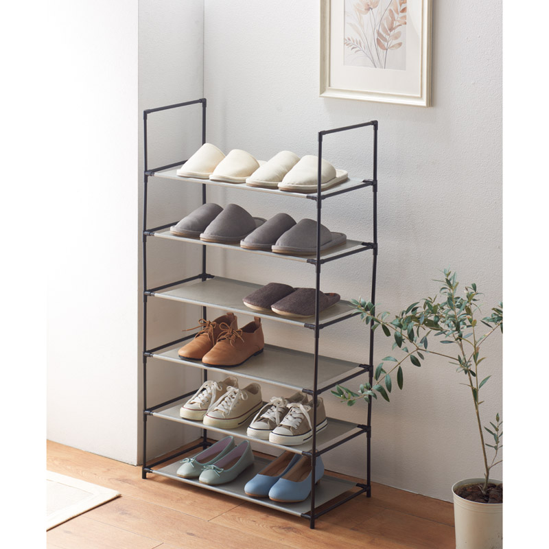 シューズ&タオルラック六段