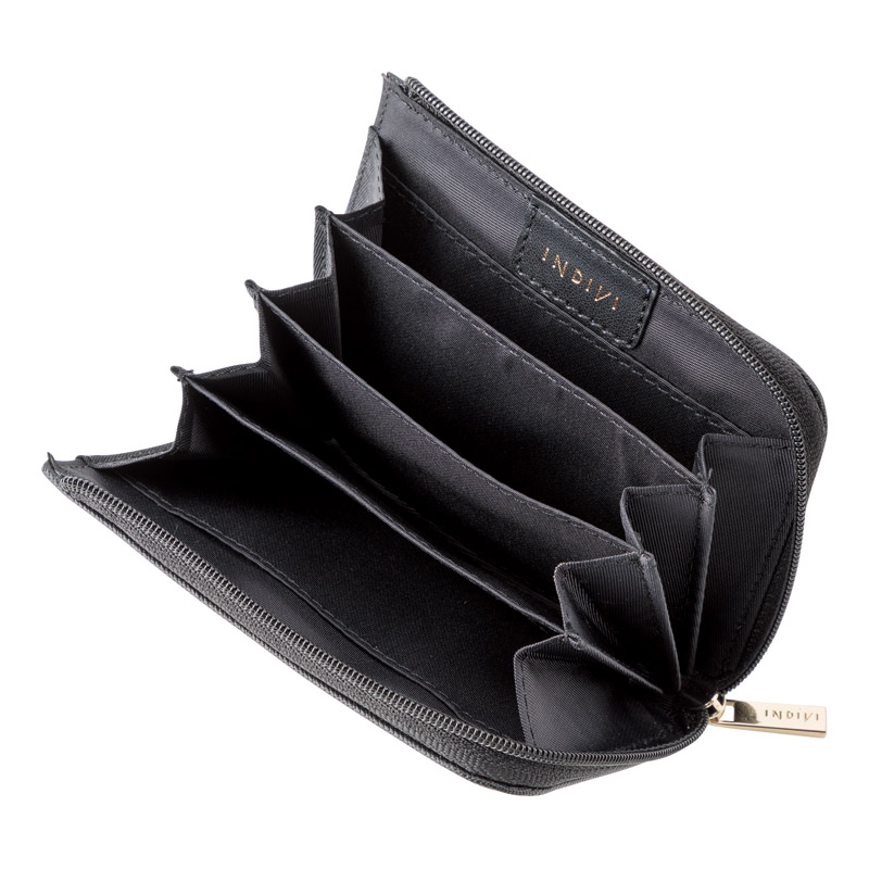 インディヴィ　　ラウンドジップカードケース(ブラック)
