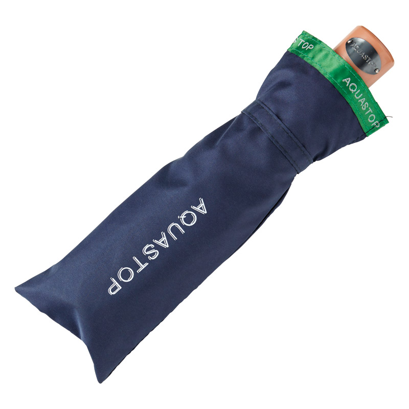 アクアストップ　　丸ミニ傘 ロゴ入りテープ加工(ネイビー)