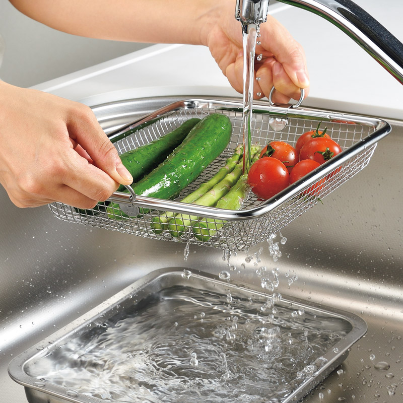 燕熟の技　　ステンレスバット(角ザル付)