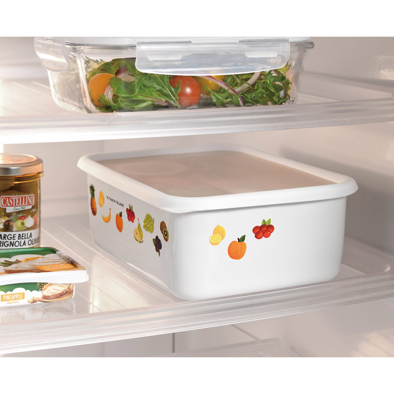 ビタミンアイランド　　ホーロー角型保存容器(水抜き容器付)