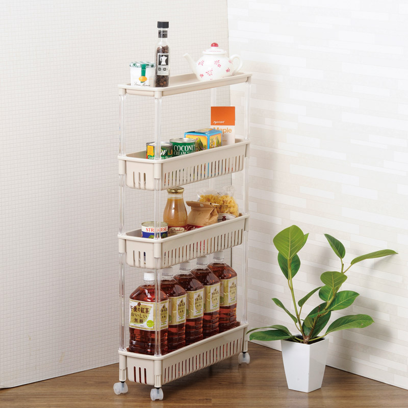 天板付スリムワゴン4段