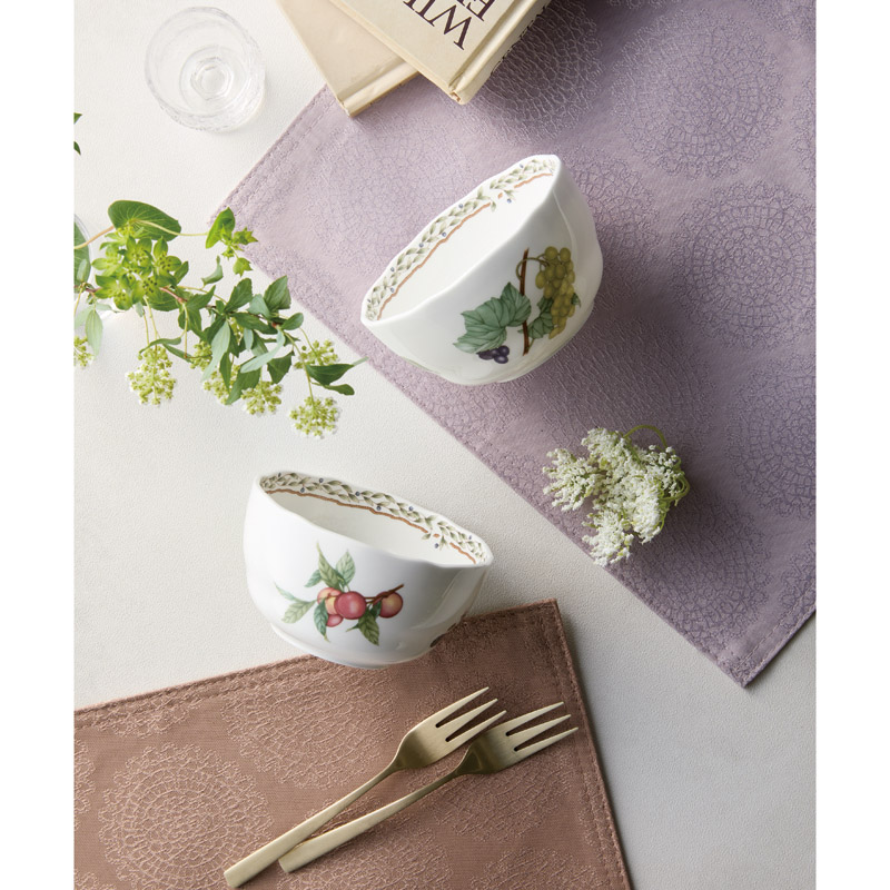 ノリタケ　〈オーチャードガーデン〉　ディープボウルペアセット