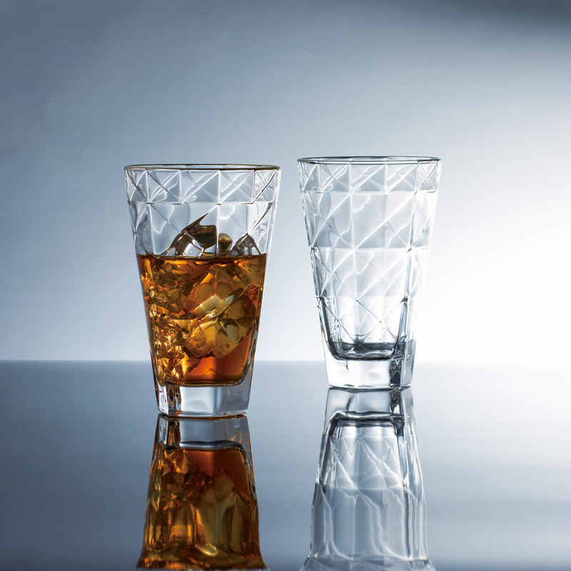 ヴィディヴィ　〈キャレ〉　ハイボール ペアセット ゴールド&プラチナ エッジライン