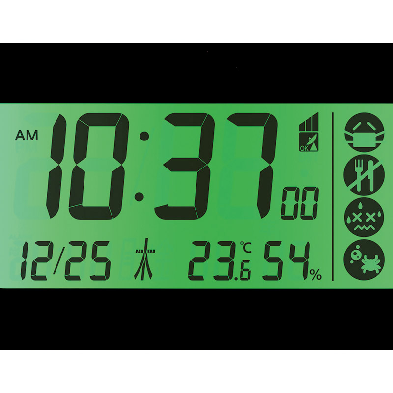 リズム　　環境目安表示付き電波アラームクロック
