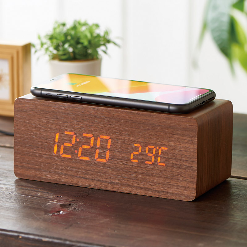ワイヤレス充電機能付クロック