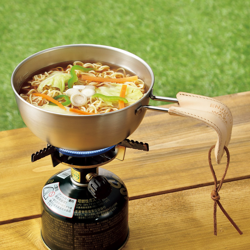 燕熟の技　　シェラカップ･ボウル15cm(レザーハンドルカバー付)