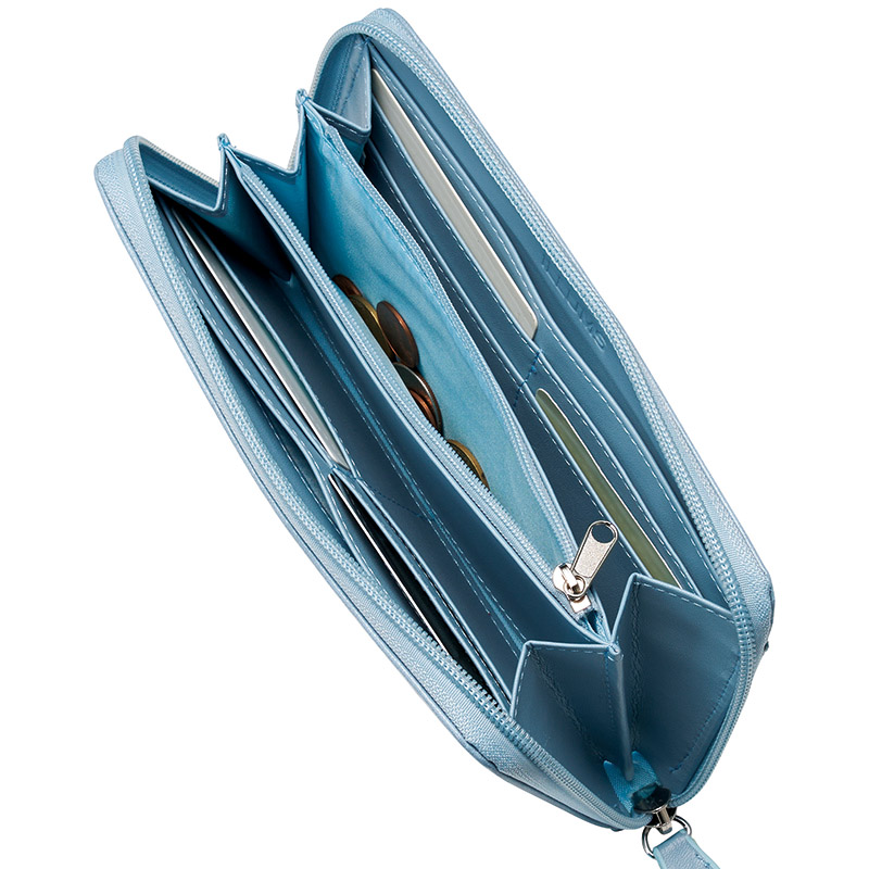 イルムス　　ラウンドファスナー長財布(ブルー)