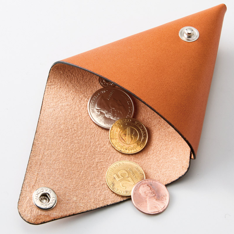 縫わない小銭入れ(ブラウン)