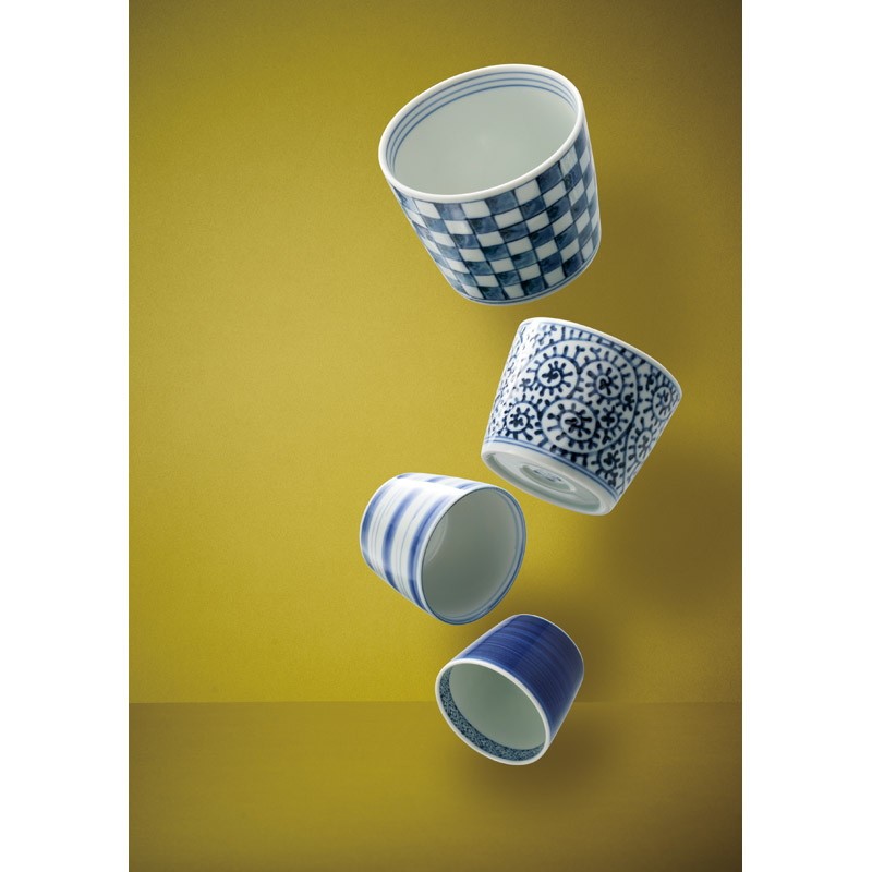 有田焼　　藍屋絵変り カップ5客揃