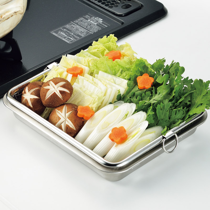 燕熟の技　　ステンレスバット(角ザル付)