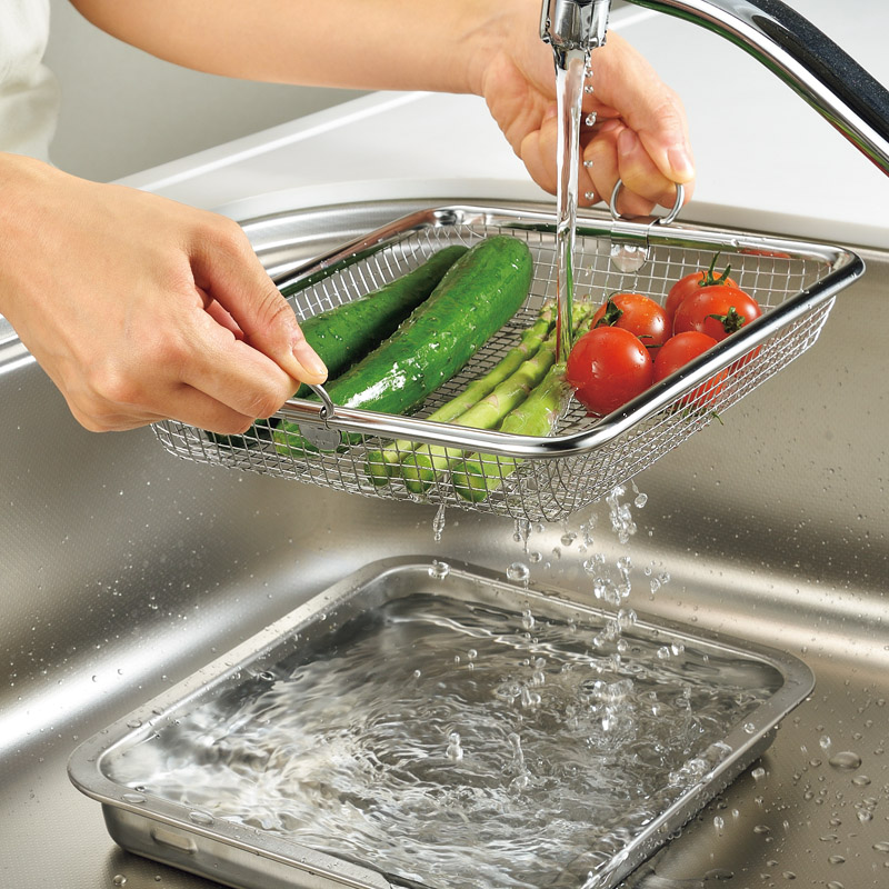 燕熟の技　　ステンレスバット(角ザル付)