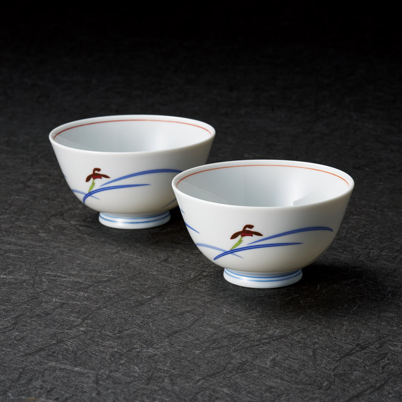 香蘭社　〈オーキッドブルーム〉　組飯碗