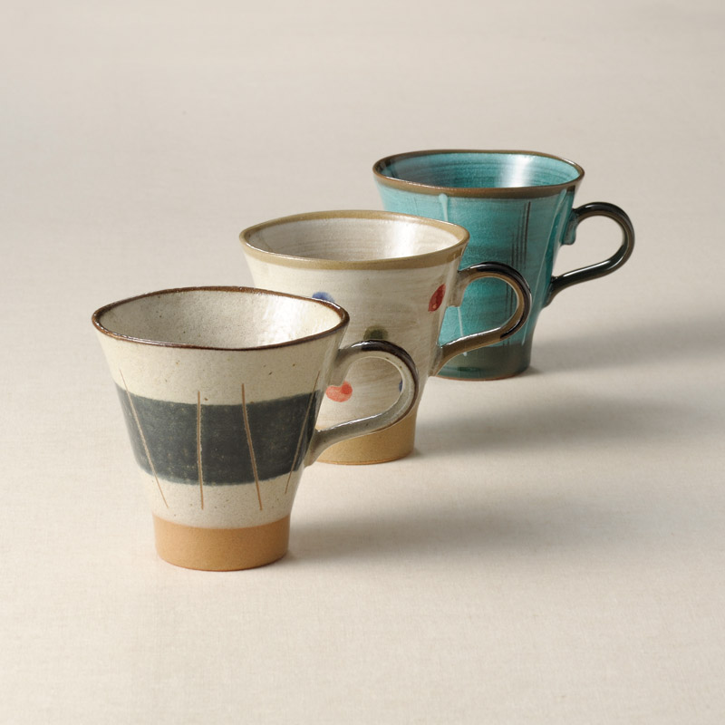手描きマグカップ 五彩5客揃