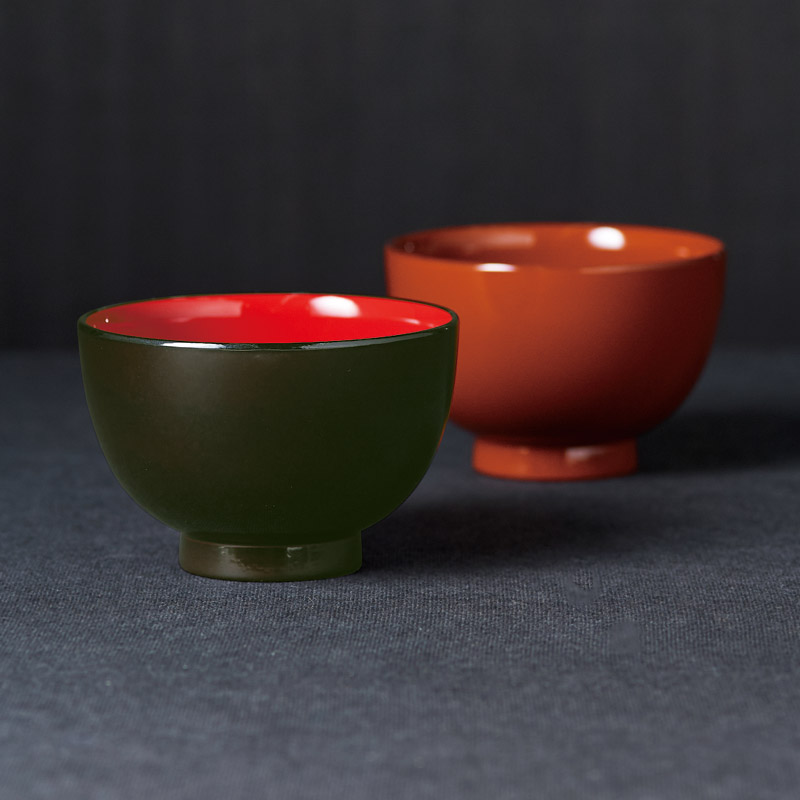 紀州塗　〈蔵〉　羽反汁椀ペアー