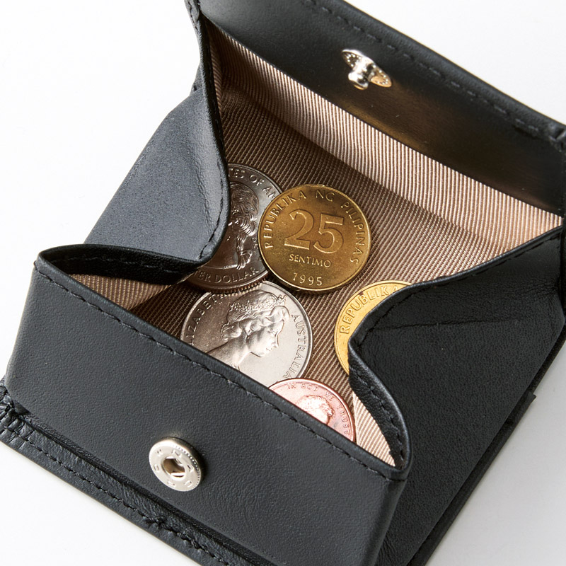 良品工房　　日本製牛革小銭入れ(ブラック)