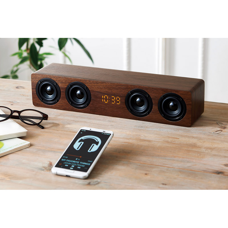 4連ワイヤレススピーカー付クロック