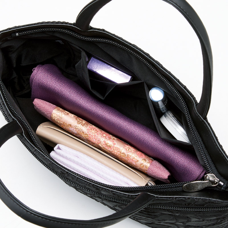 山梨県富士吉田ふじやま織手提げ(ブラック)